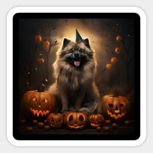 Keeshond Halloween Sticker